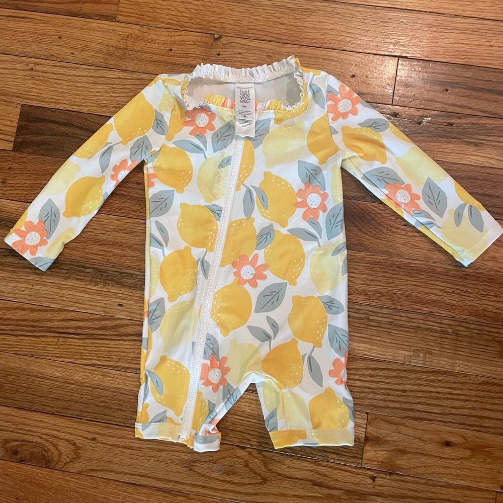 Cute yellow and white swim suit